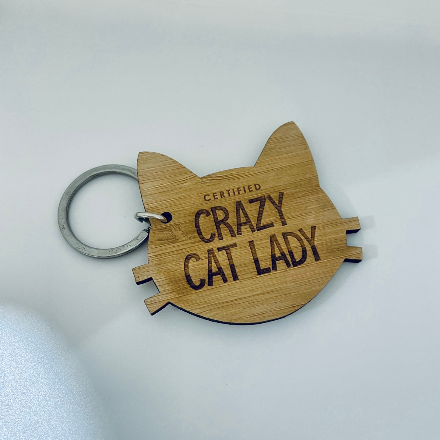 Engraved Bamboo Keyring